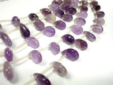 Amethyst Beads, 8mm x 12mm Briolette Beads, Faceted Pear Beads-Gems:Assorted Shape-BeadBeyond
