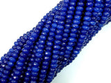 Blue Jade Beads, Faceted Rondelle, Approx 2 x 4mm-Gems:Assorted Shape-BeadBeyond