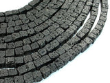 Black Lava, 6x6mm Cube Beads-Gems:Assorted Shape-BeadBeyond