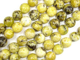 Yellow Turquoise Beads, 12mm Round Beads, 14.5 Inch-Gems: Round & Faceted-BeadBeyond
