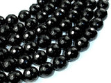 Black Onyx Beads, 14mm (13.8 mm) Faceted Round-Gems: Round & Faceted-BeadBeyond