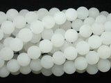 Matte White Jade Beads, 8mm Round Beads-Gems: Round & Faceted-BeadBeyond