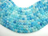 Frosted Matte Agate - Sea Blue, 10mm Round Beads-Agate: Round & Faceted-BeadBeyond